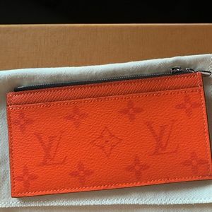 Louis Vuitton Orange Taigarama Card Coin Wallet